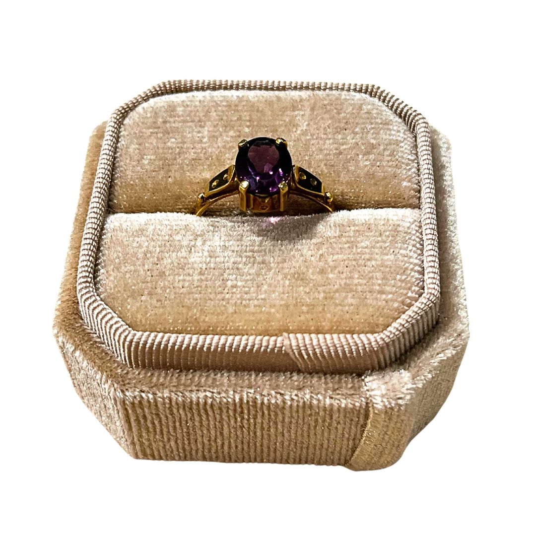 Amethyst Ring - 14k Solid Gold