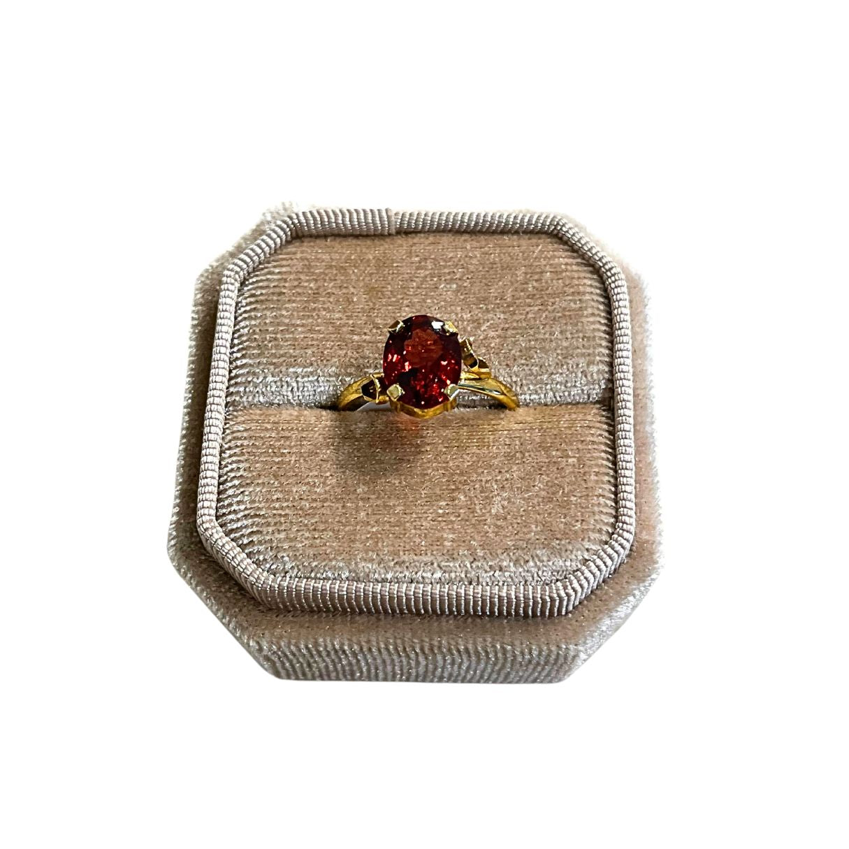 Garnet Ring - Solid 14k Gold