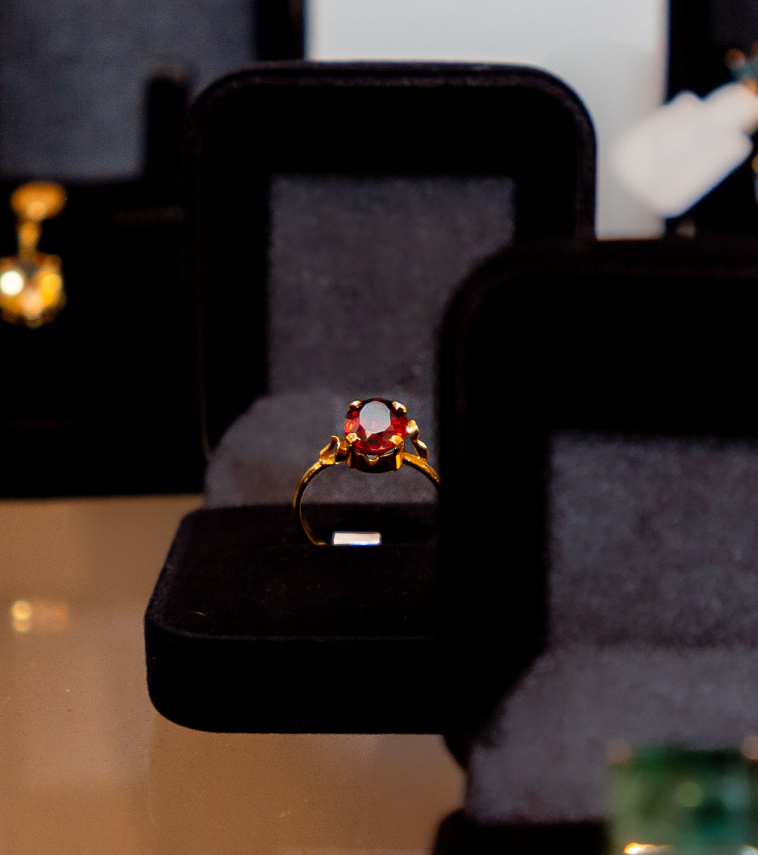 Garnet Ring - Solid 14k Gold