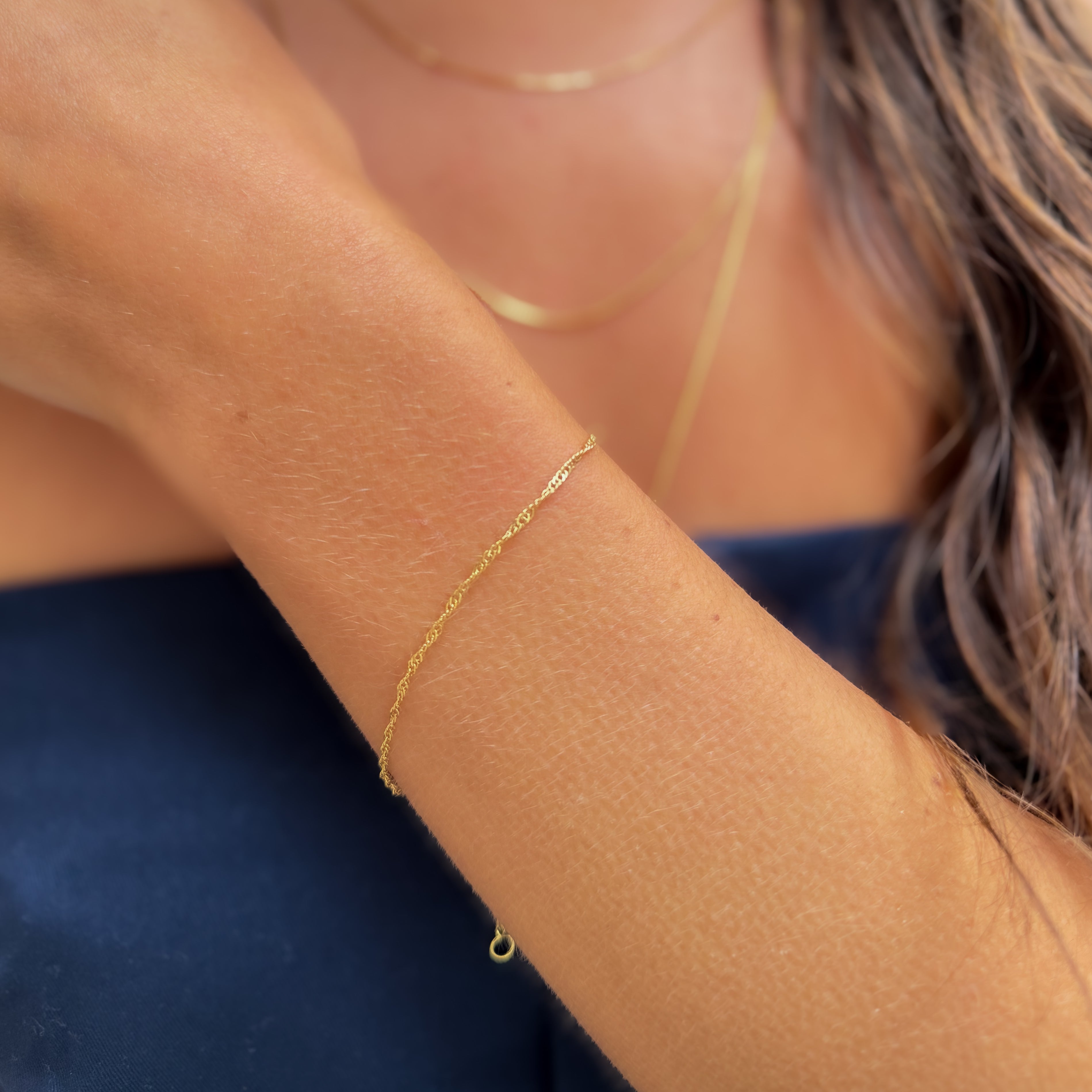 Singapore Chain - Bracelet - Gold Plated