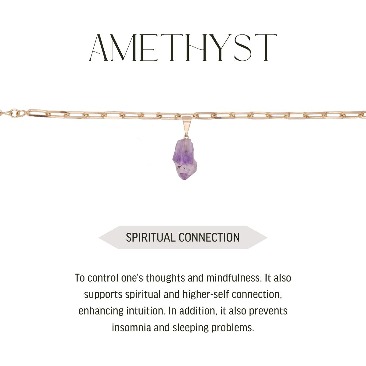 Amethyst - Charm Bracelet - Raw - Gold Plated