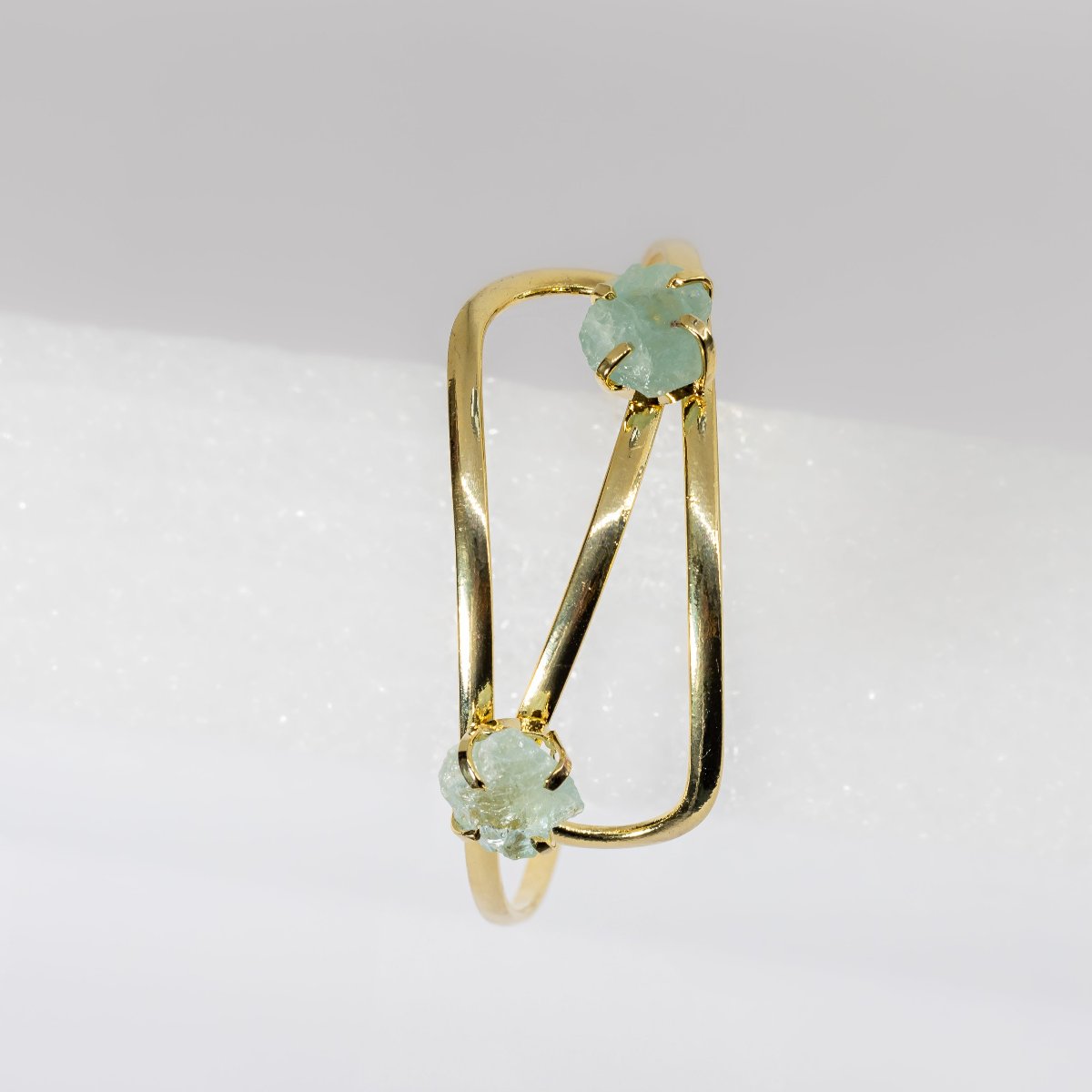 Aquamarine - Infinity Bracelet - Gold Plated