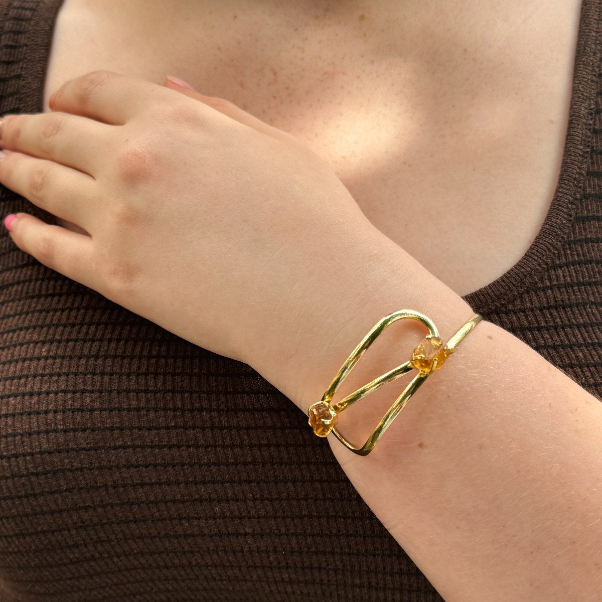 Citrine - Infinity Bracelet - Gold Plated