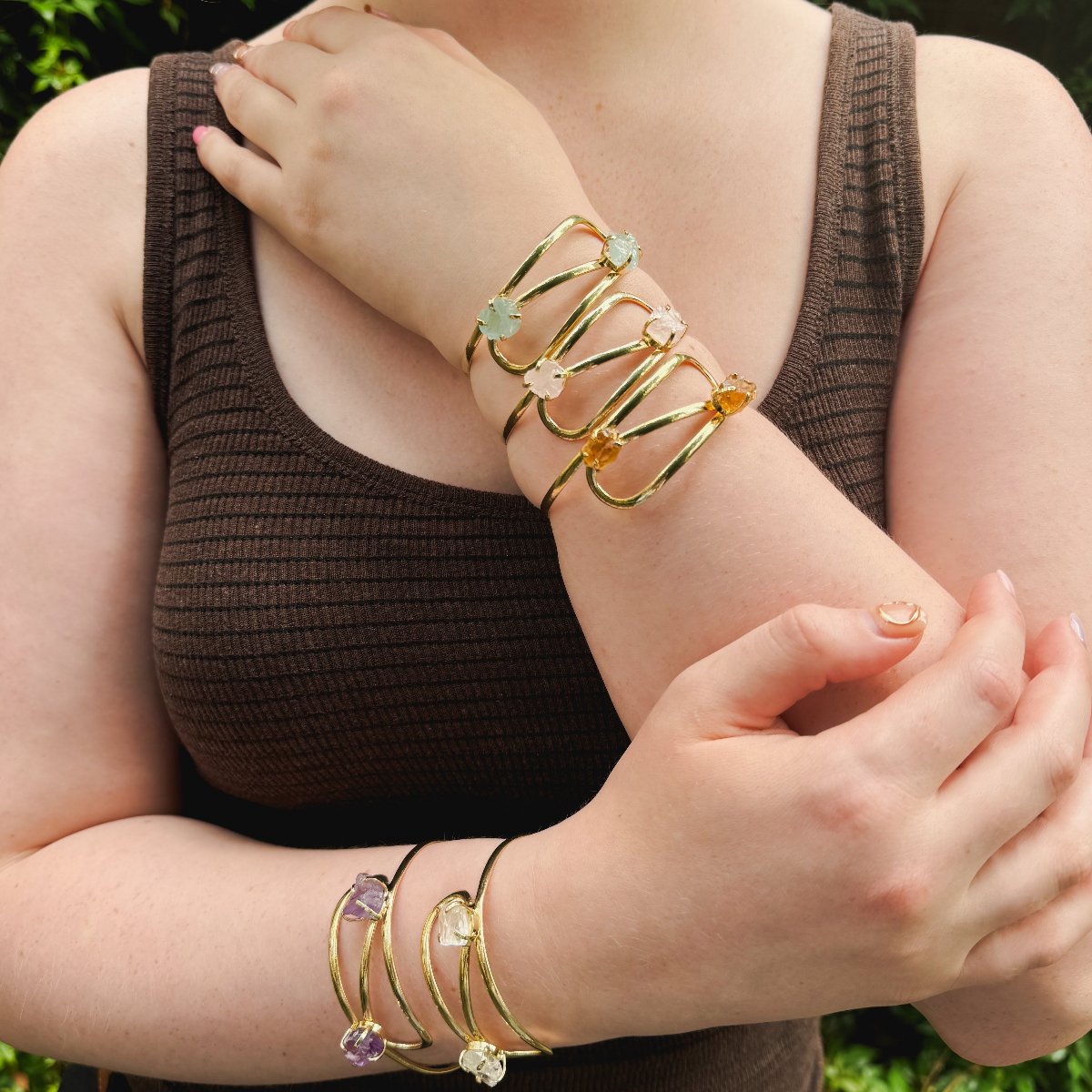 Rose Quartz - Infinity Bracelet - Gold Plated