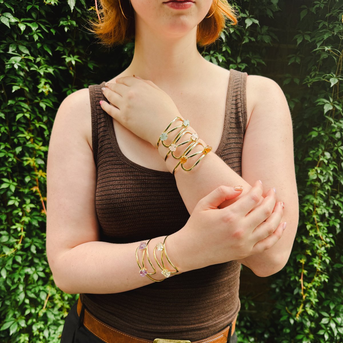 Citrine - Infinity Bracelet - Gold Plated