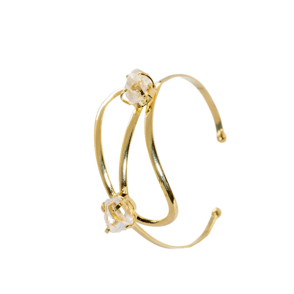 Clear Quartz - Infinity Bracelet - Gold Plated