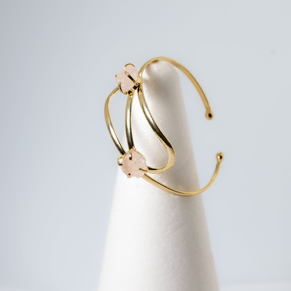 Rose Quartz - Infinity Bracelet - Gold Plated