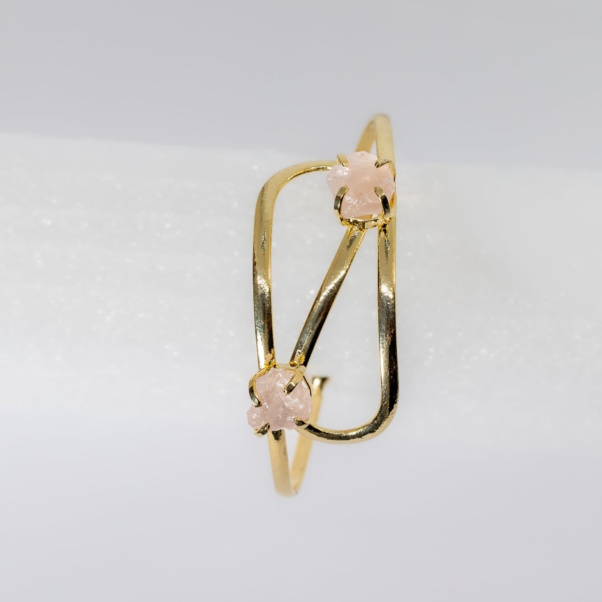 Rose Quartz - Infinity Bracelet - Gold Plated