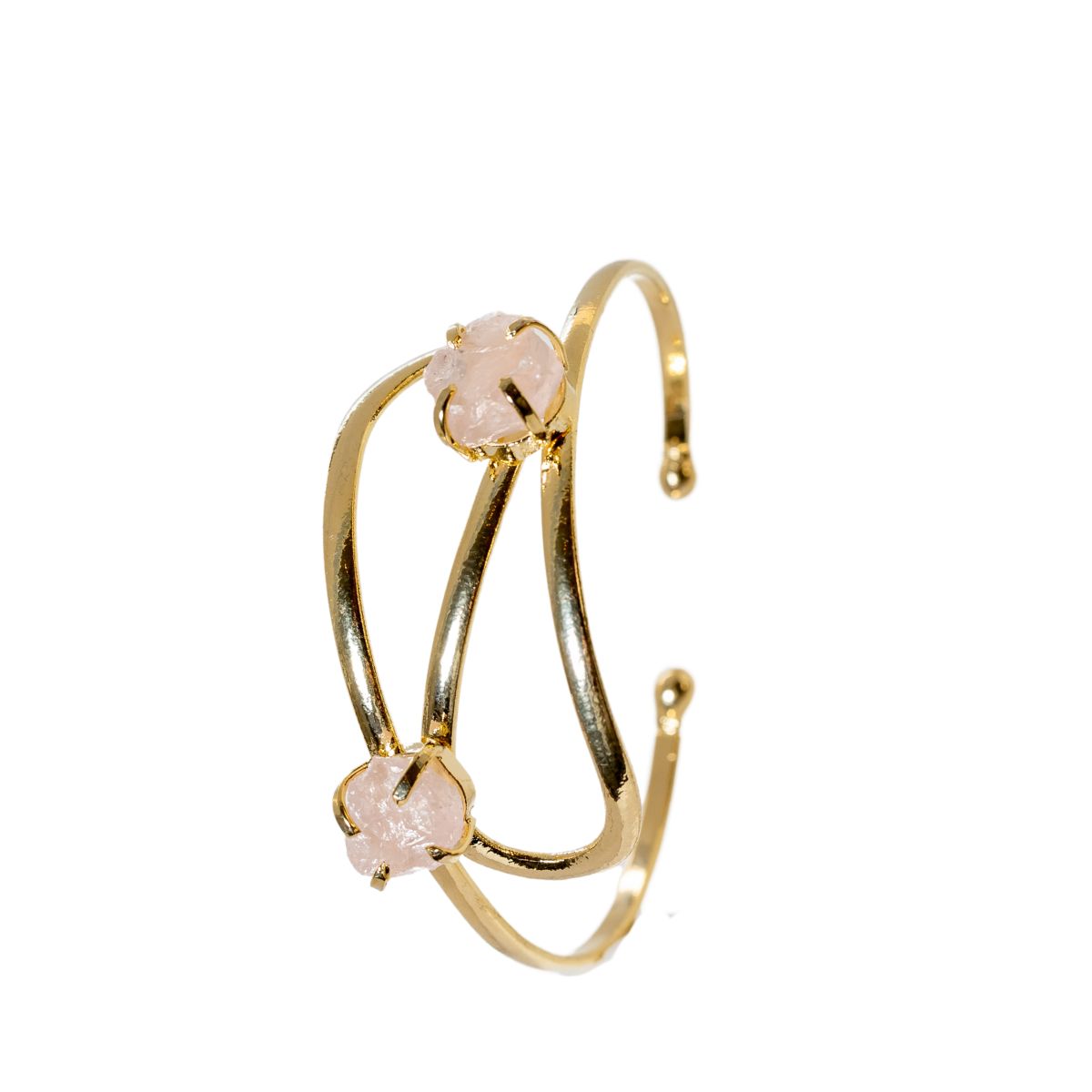 Rose Quartz - Infinity Bracelet - Gold Plated