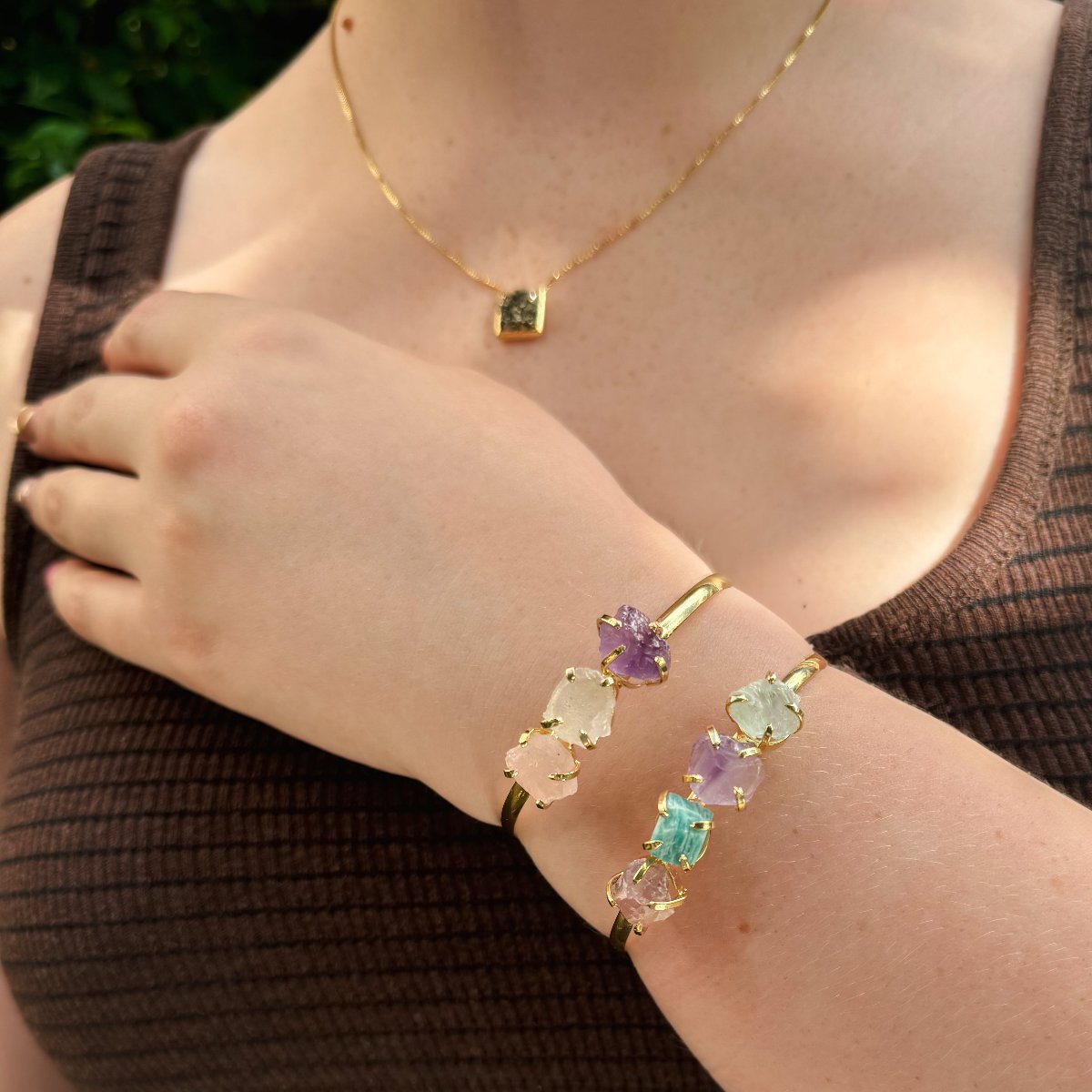 Mixed stones - Lollipop Bracelet - Gold Plated