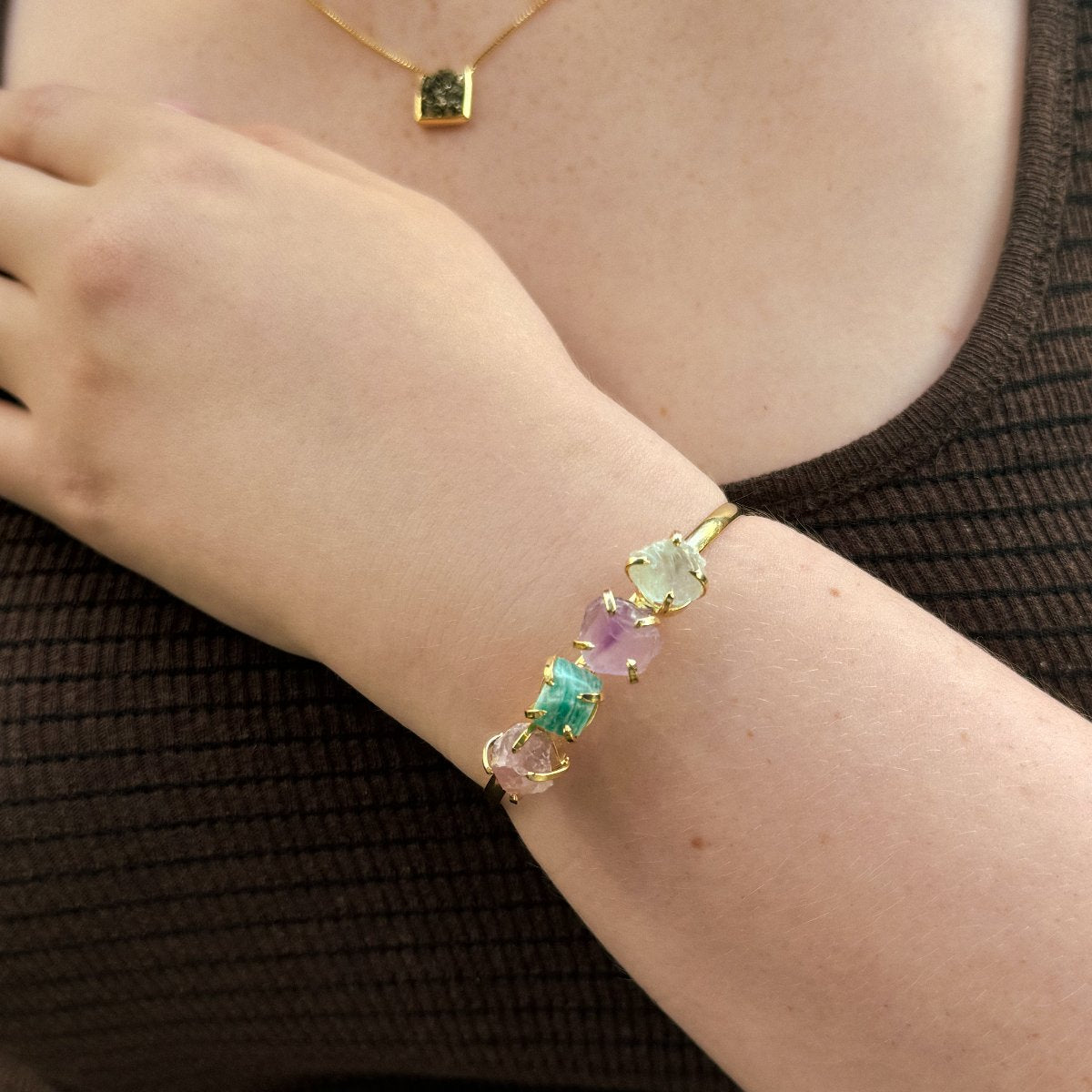 Mixed stones - Lollipop Bracelet - Gold Plated