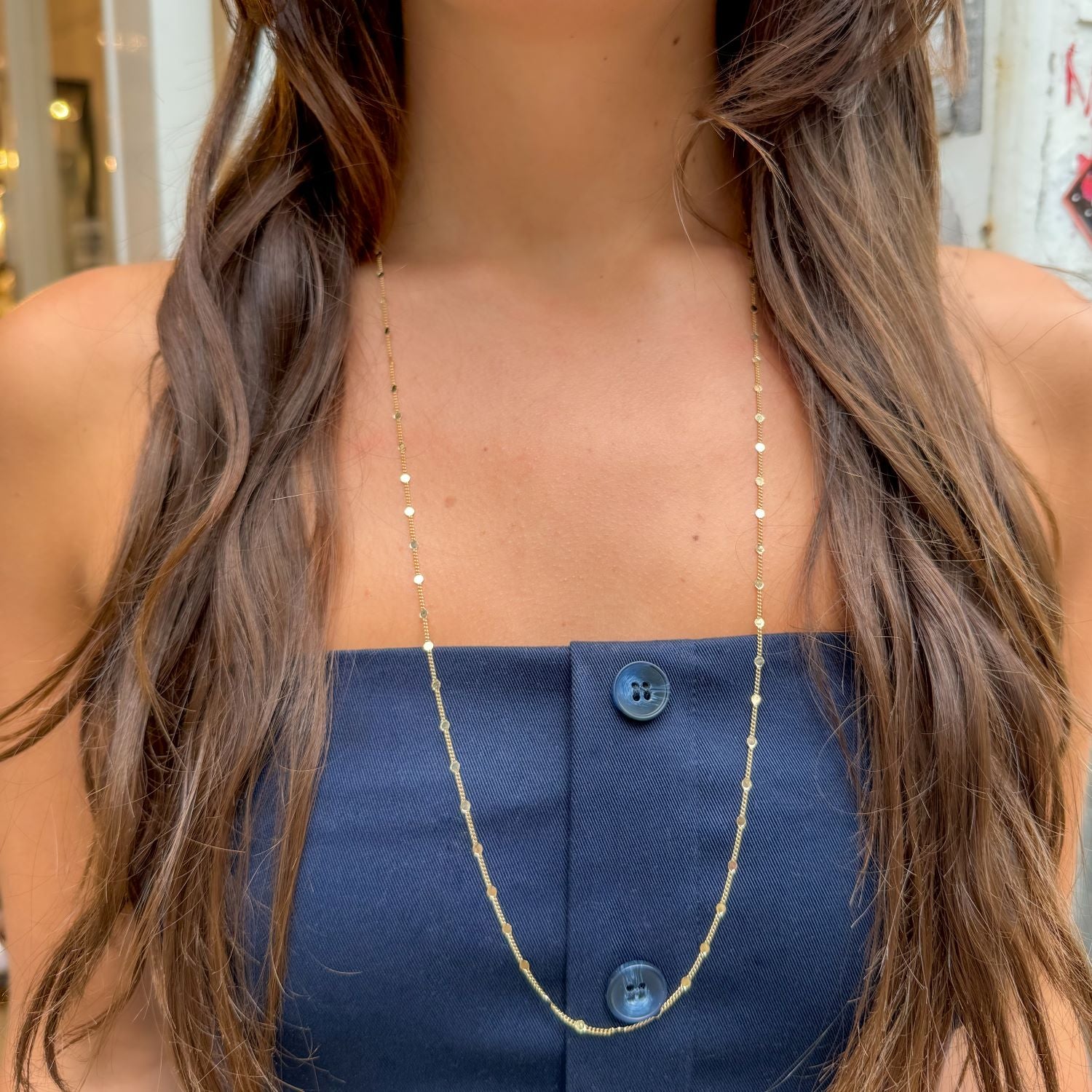 Sparkly Chain - Necklace - Gold Plated