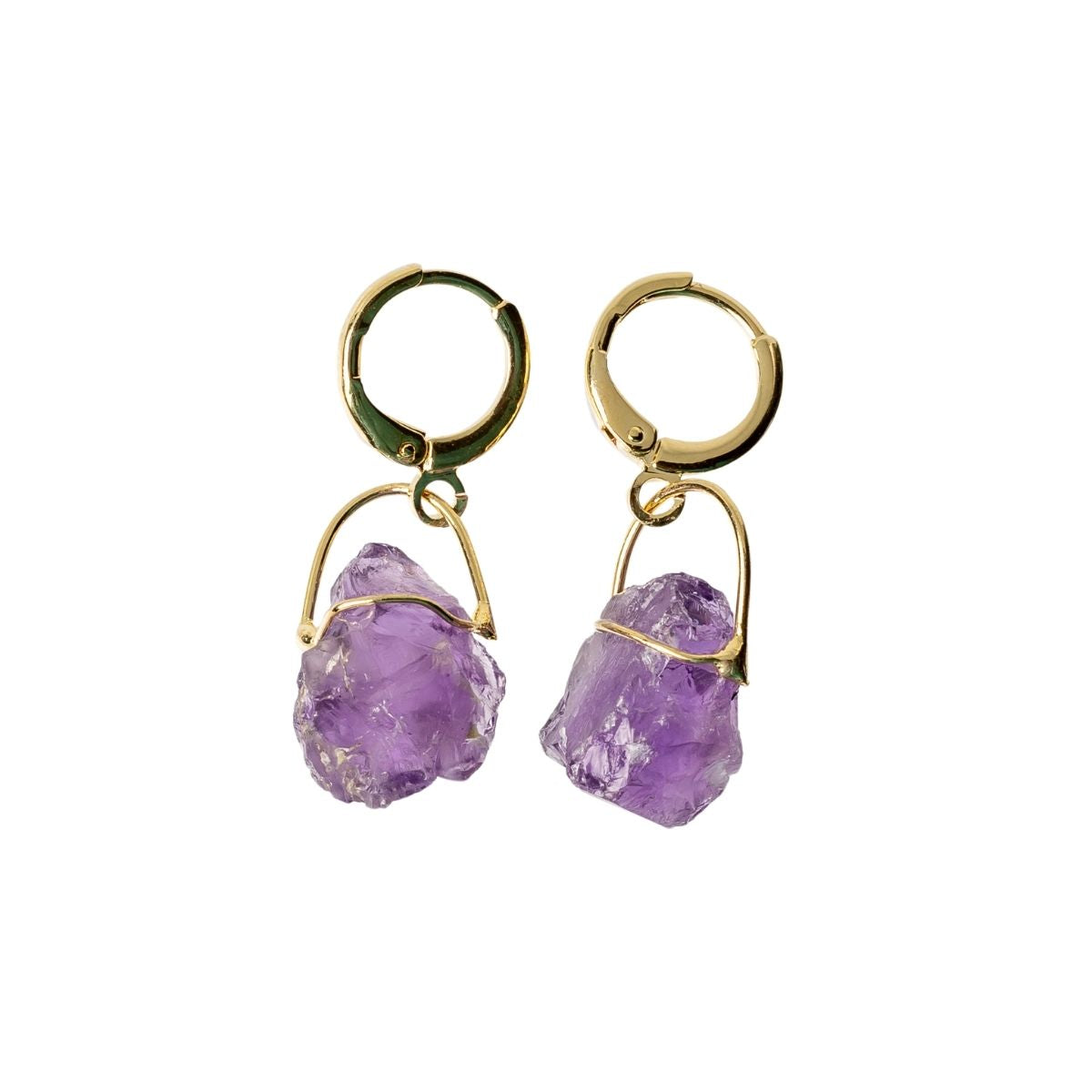 Amethyst - Hoops Lollipop - Gold Plated