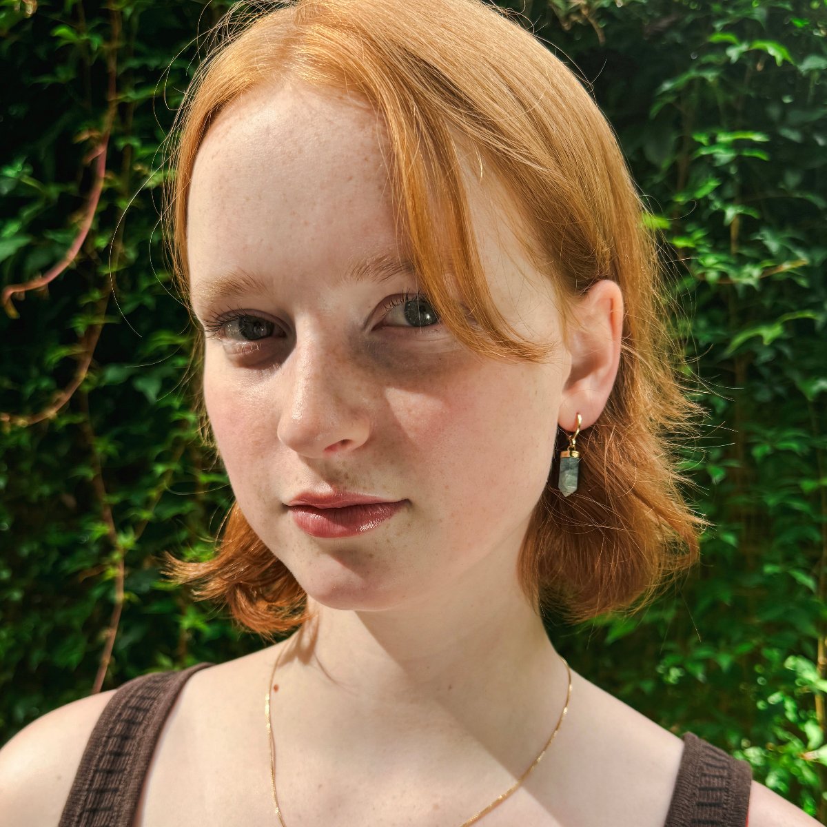 Aquamarine Pointed Prism - Hoop Earrings - Gold Plated
