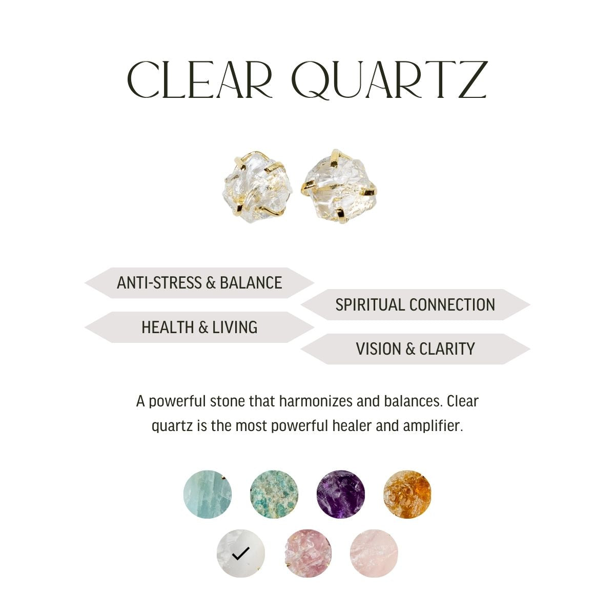 Various Stones - Lollipop Studs Earrings - Gold Plated