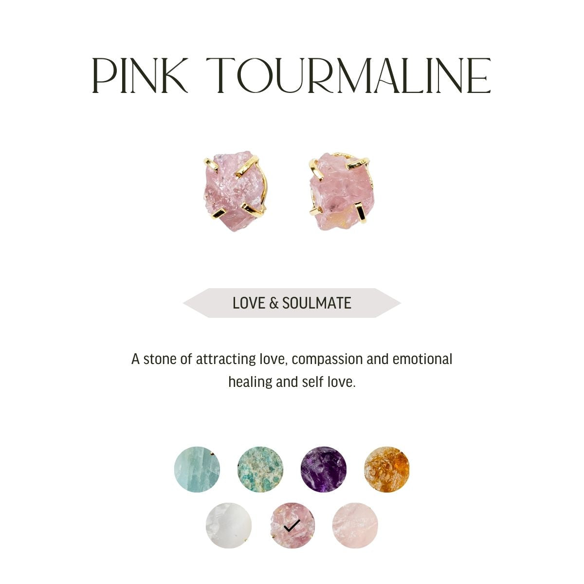 Various Stones - Lollipop Studs Earrings - Gold Plated