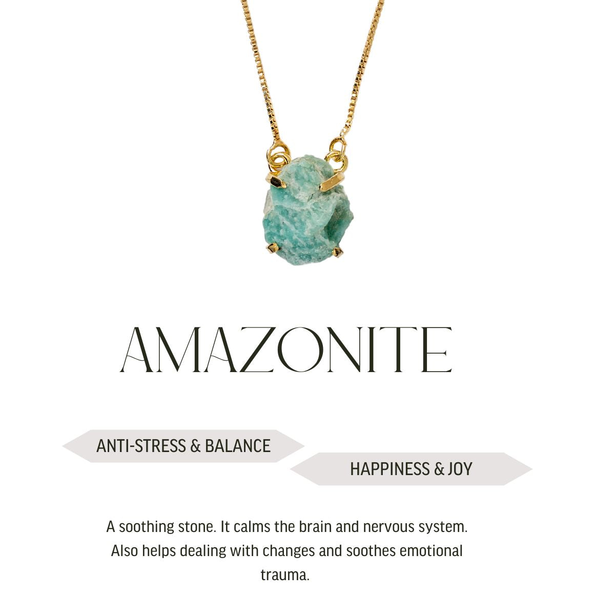 Small Amazonite - Lollipop Necklace - Gold Plated