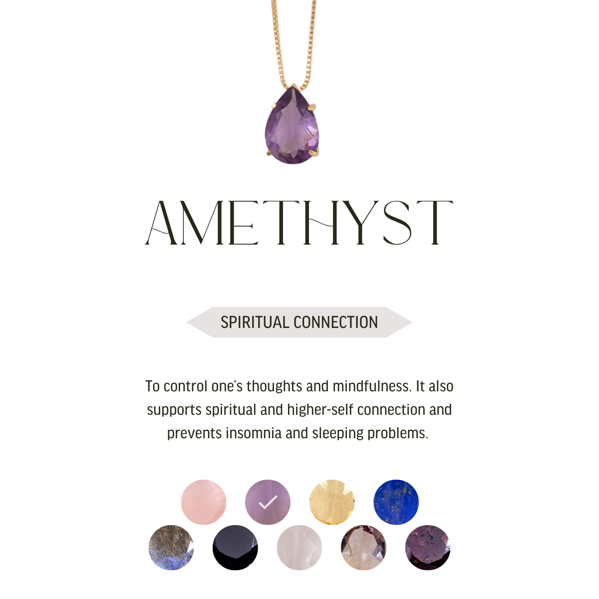 Various Stones - Drop of Heaven - Necklace - Gold Plated