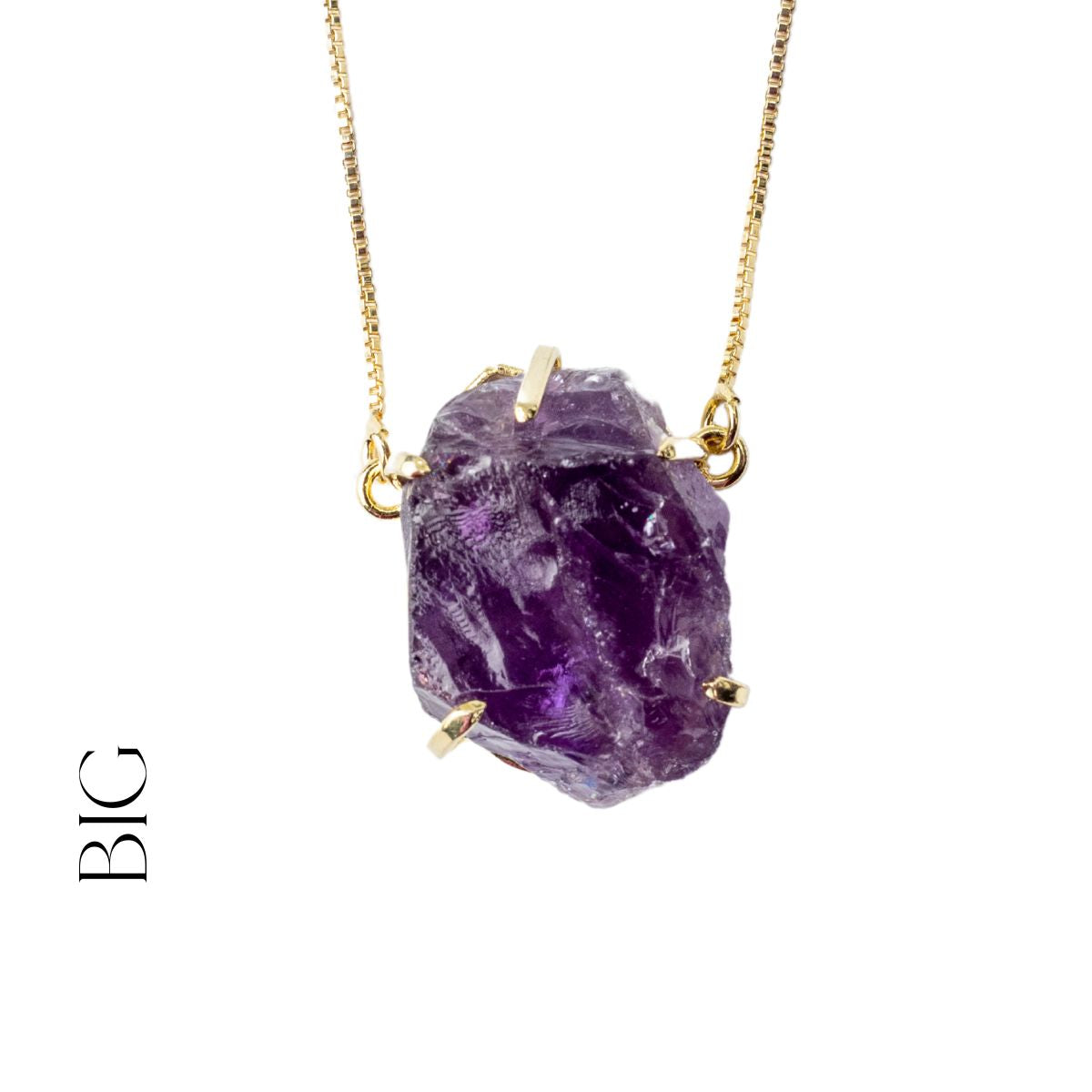 Big Amethyst - Lollipop Necklace - Gold Plated