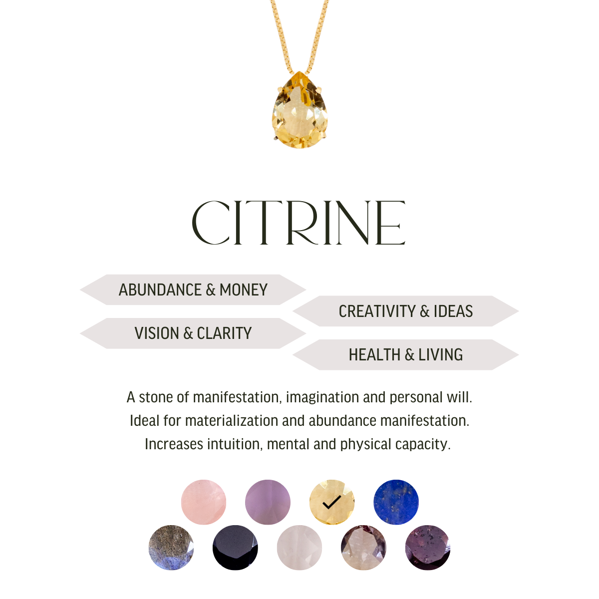 Various Stones - Drop of Heaven - Necklace - Gold Plated