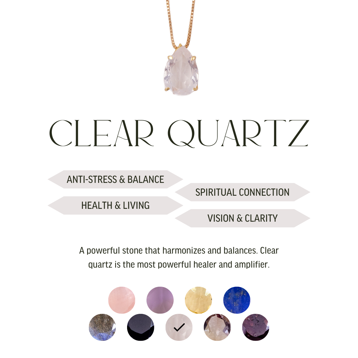 Various Stones - Drop of Heaven - Necklace - Gold Plated