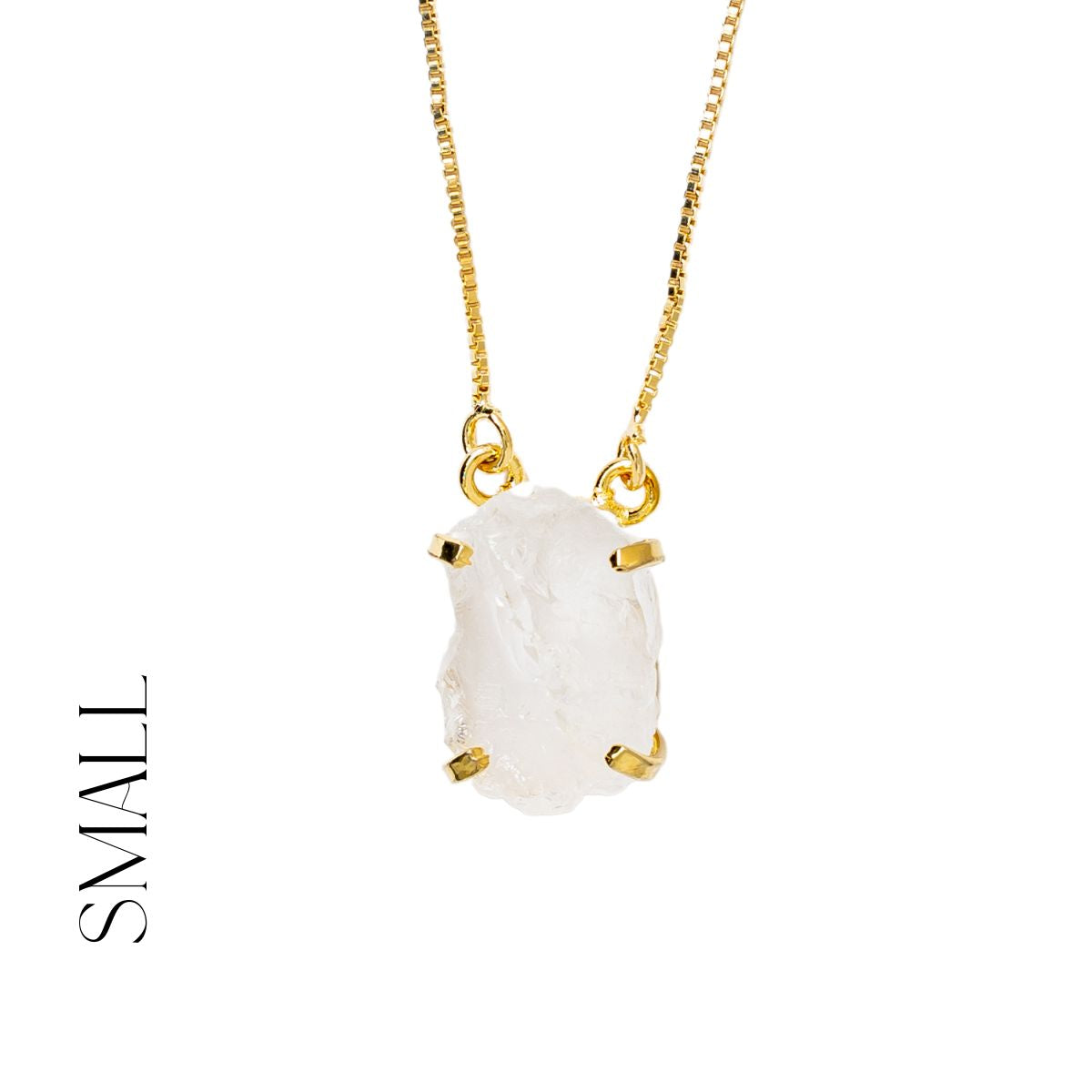 Small Clear Quartz - Lollipop Necklace - Gold Plated