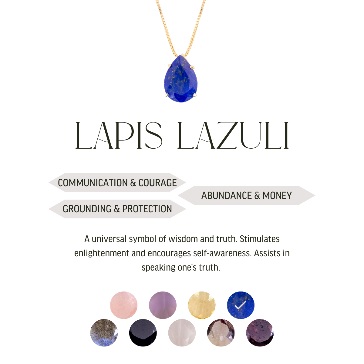Various Stones - Drop of Heaven - Necklace - Gold Plated
