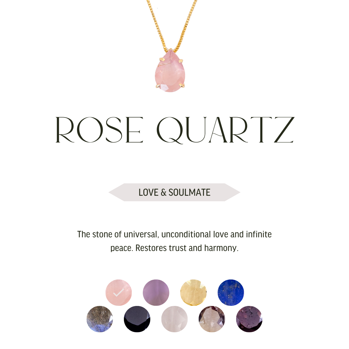 Various Stones - Drop of Heaven - Necklace - Gold Plated