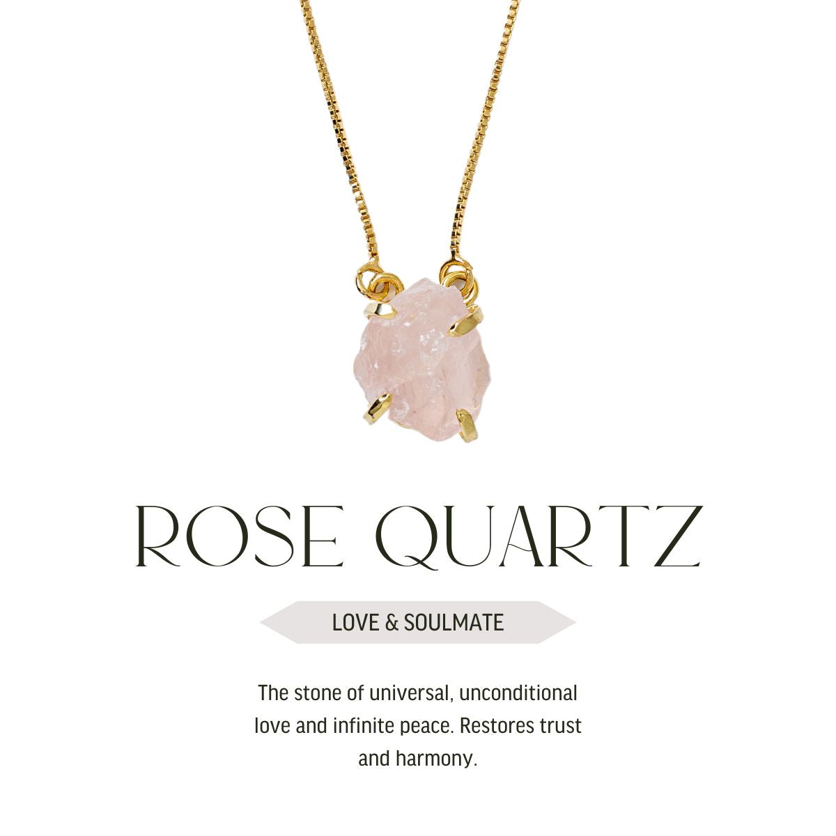 Small Rose Quartz - Lollipop Necklace - Gold Plated