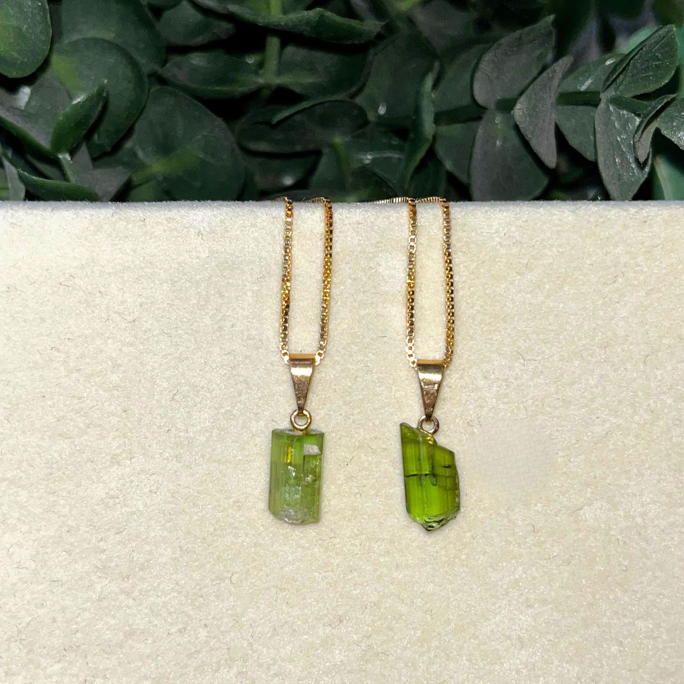 Green Tourmaline - Northern Lights - Necklace - Gold Plated
