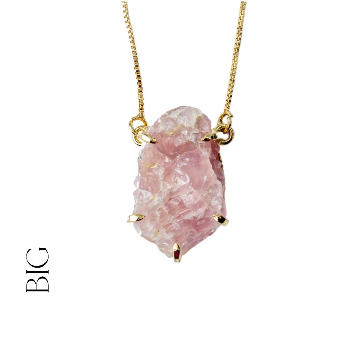 Big Pink Tourmaline - Lollipop Necklace - Gold Plated