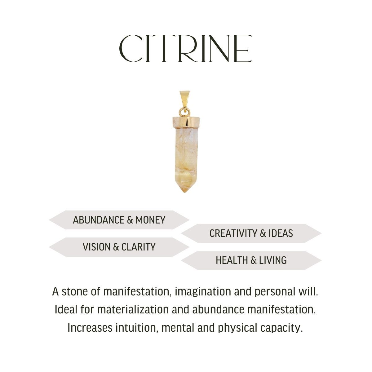Pointed Prism - Pendant - Various Gemstones