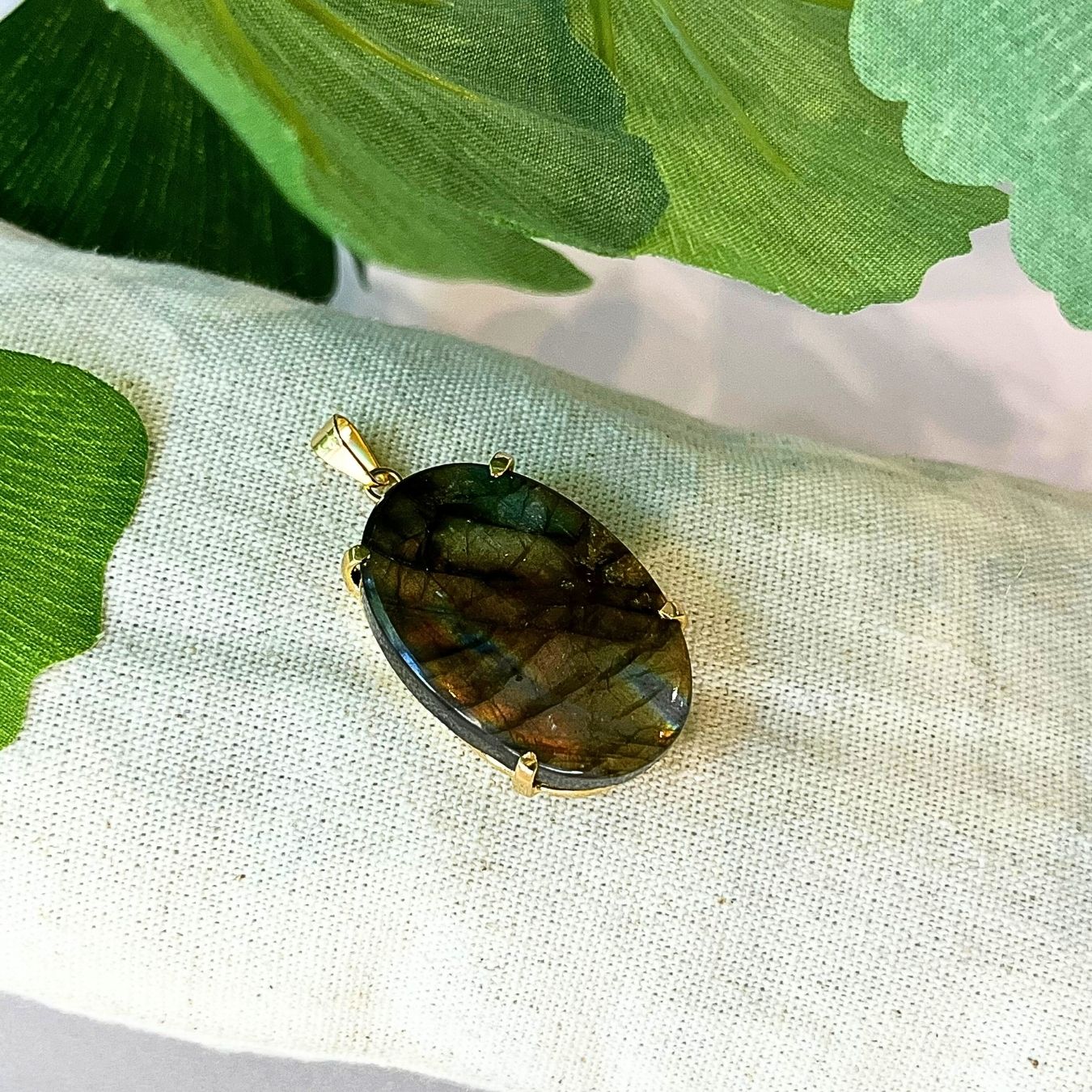 Labradorite Pendant - Gold Plated