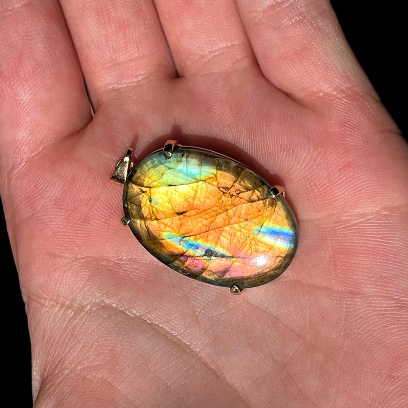 Labradorite Pendant - Gold Plated