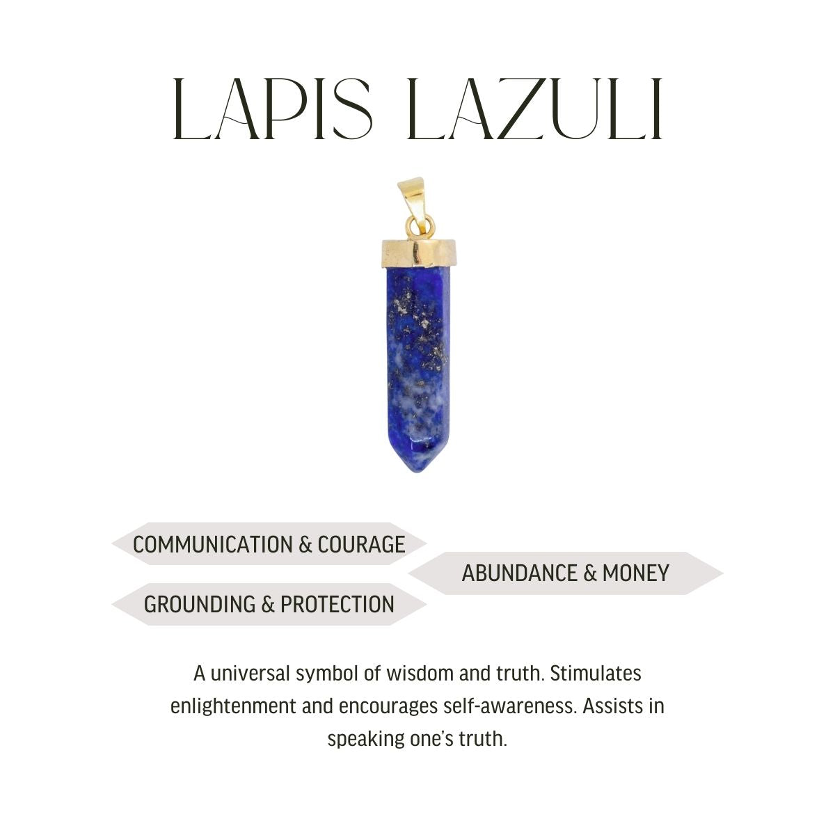Pointed Prism - Pendant - Various Gemstones