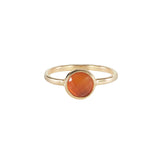 Orange Agate - Briolette Ring - Gold Plated