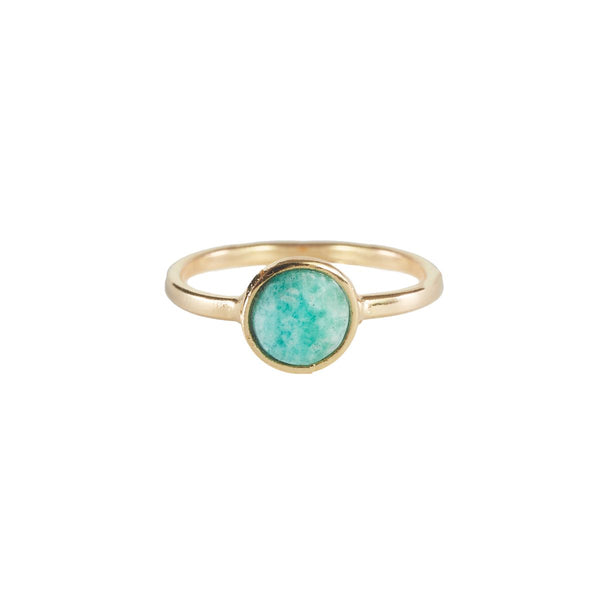 Amazonite - Briolette Ring - Gold Plated