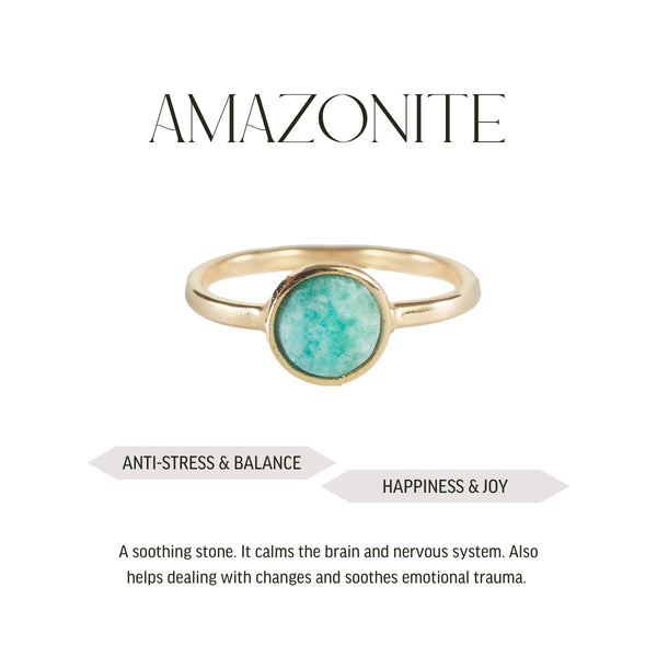 Amazonite - Briolette Ring - Gold Plated