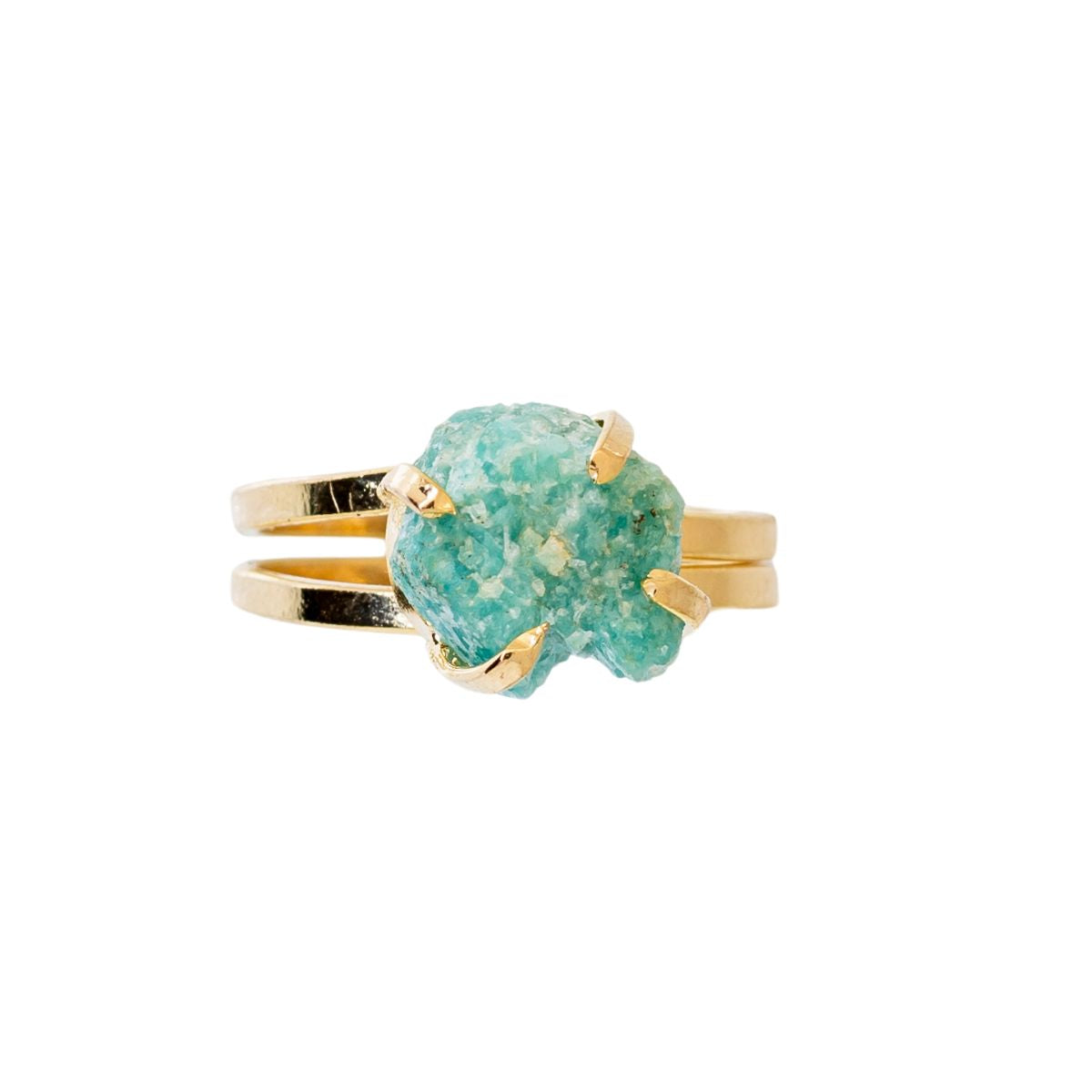 Small Amazonite - Lollipop Ring - Gold Plated