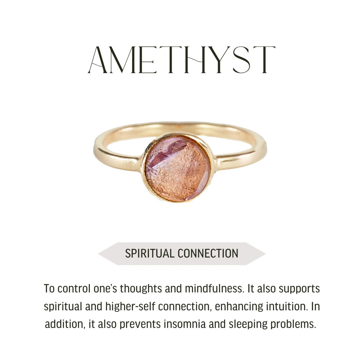 Amethyst - Briolette Ring - Gold Plated