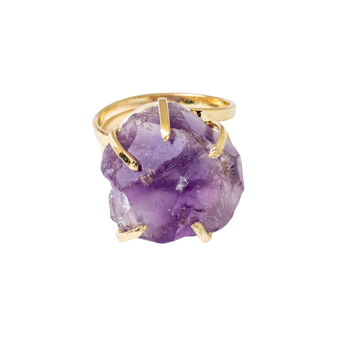 Big Amethyst - Lollipop Ring - Gold Plated