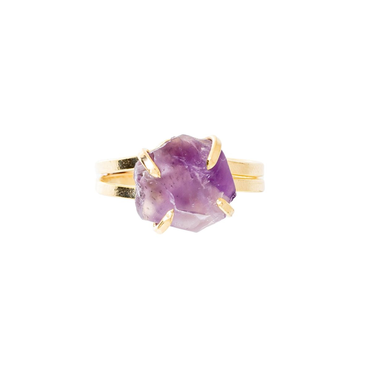 Small Amethyst - Lollipop Ring - Gold Plated