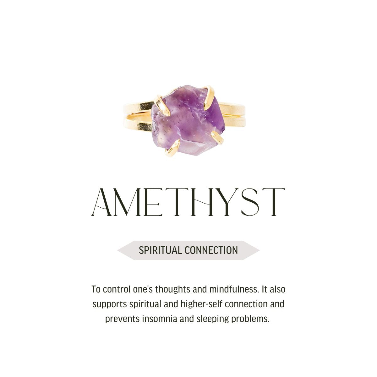 Small Amethyst - Lollipop Ring - Gold Plated