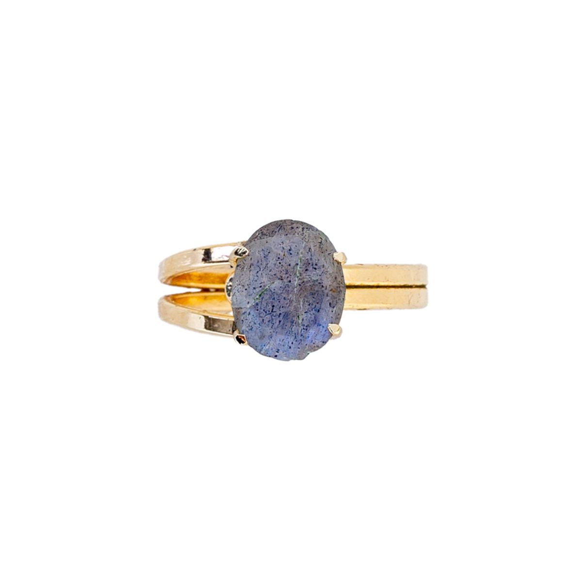 Labradorite - Royal Ring - Adjustable - Gold Plated