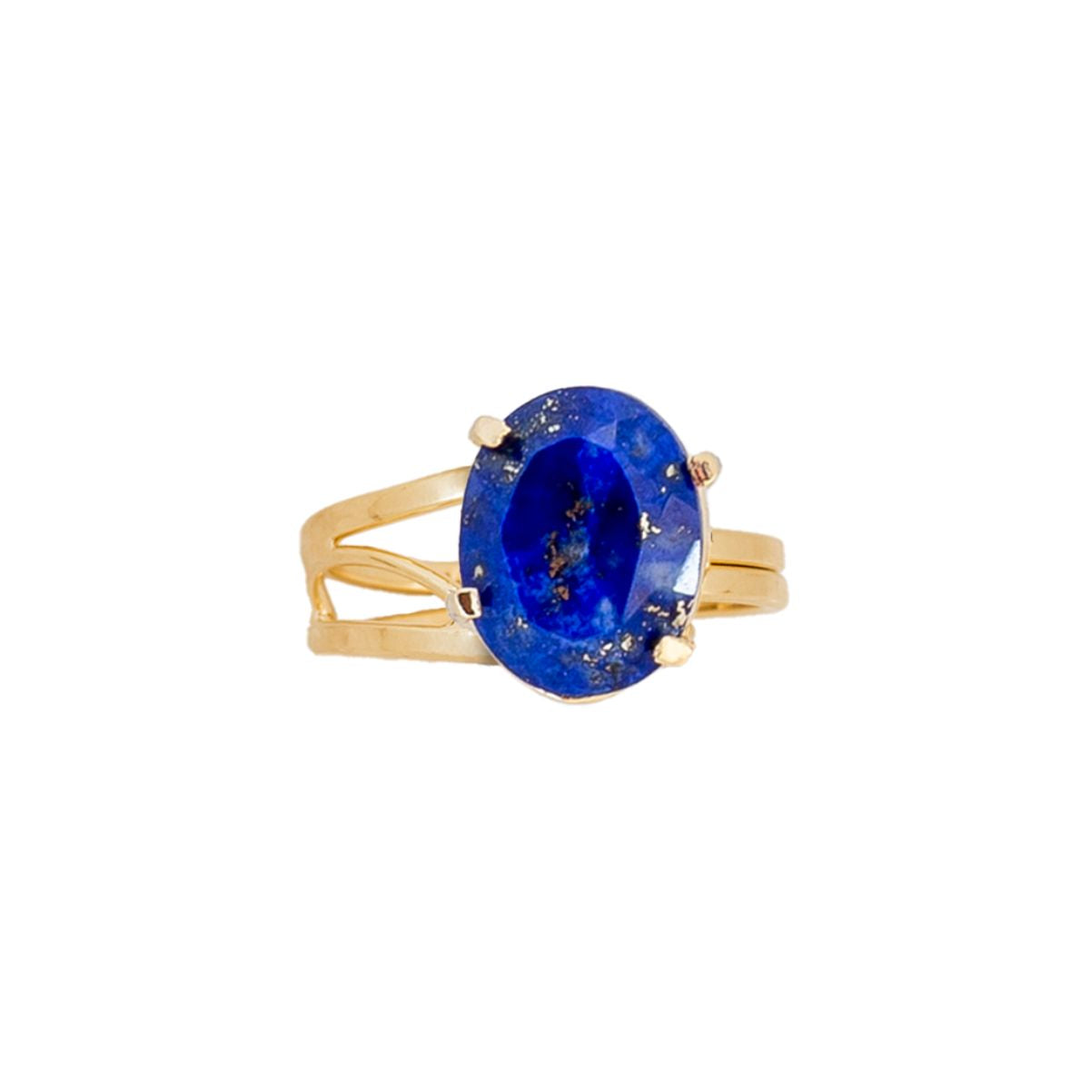 Lapis Lazuli - Royal Ring - Adjustable - Gold Plated