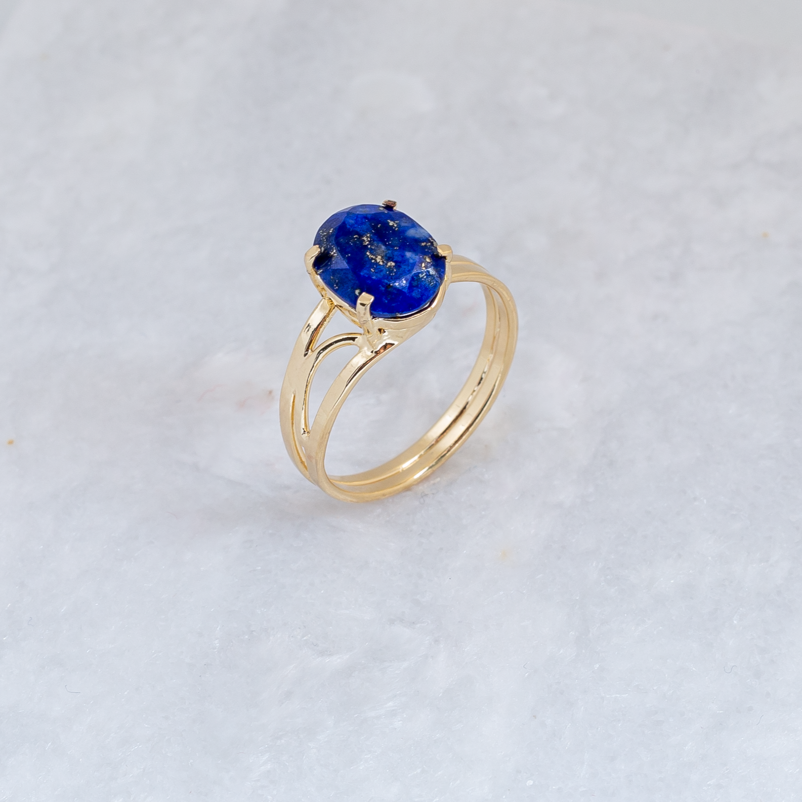 Lapis Lazuli - Royal Ring - Adjustable - Gold Plated
