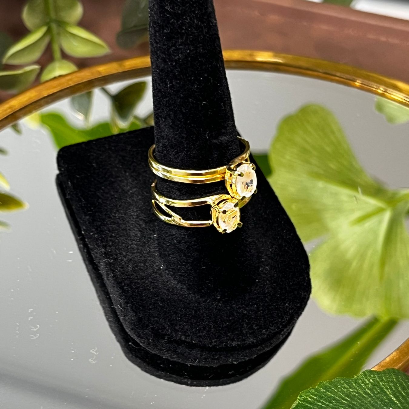Moonstone Faceted Ring - Gold Plated