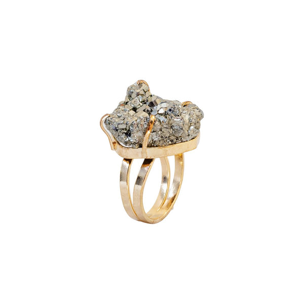 Pyrite - Ring - Gold Plated - XL