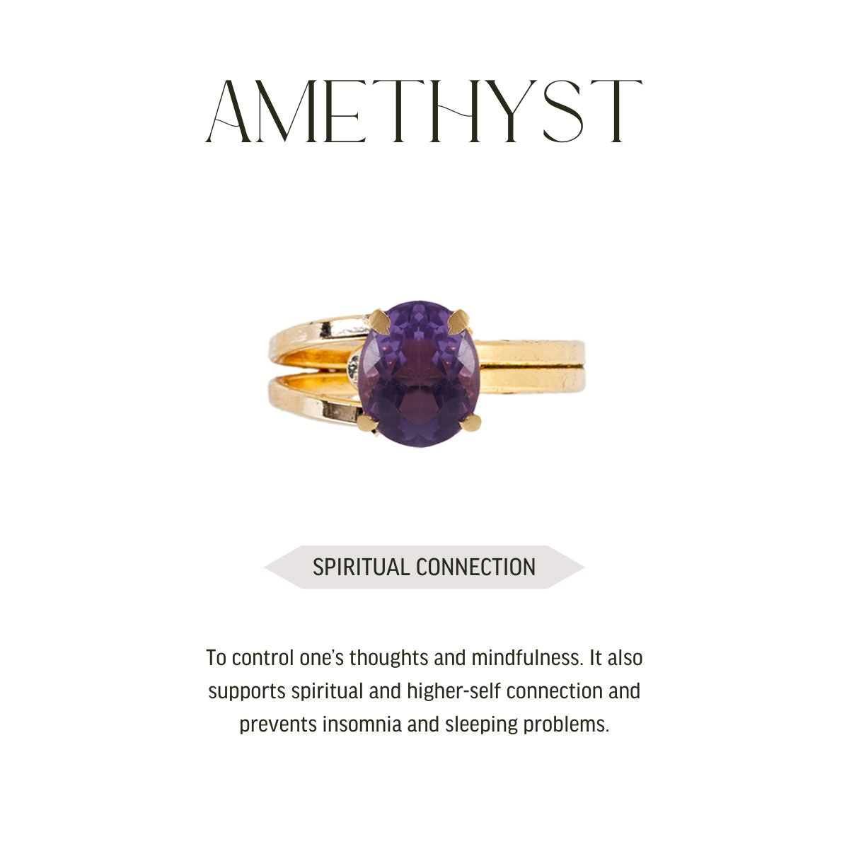 Amethyst - Royal Ring - Adjustable - Gold Plated