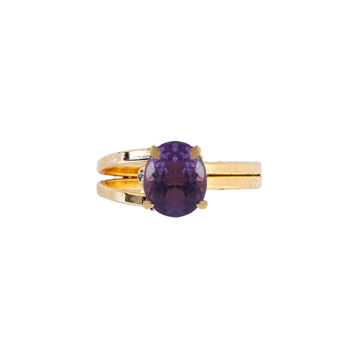 Amethyst - Royal Ring - Adjustable - Gold Plated